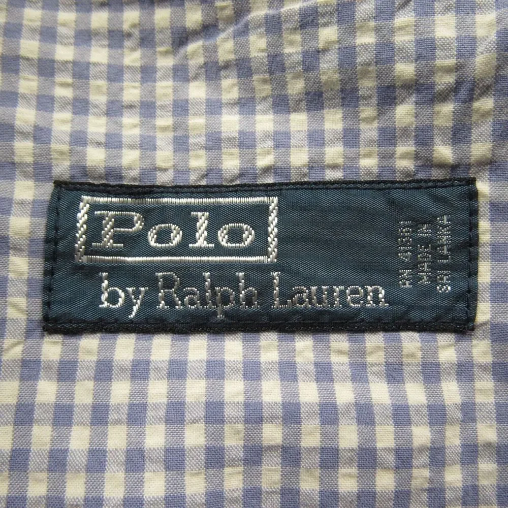 Polo Ralph Lauren Shorts Mens 38x9.5 Seersucker Chino Blue Gingham‎ Check